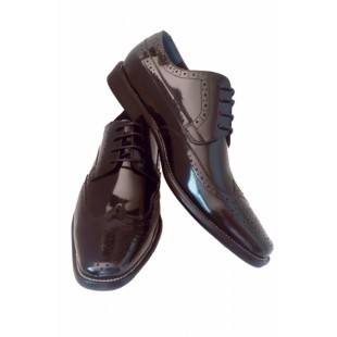 BROGUE PATENT LEATHER LACE UP