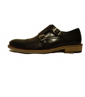 LEATHER DOUBLE MONK SHOES