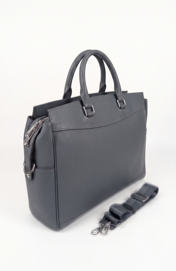Professional Business Laptop Messenger Bag with Top Handles & Detachable Strap, Light Navy Blue