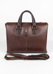 Coffee Brown Business Briefcase, Classic Messenger and Shoulder Satchel for Professionals