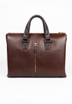 Coffee Brown Business Briefcase, Classic Messenger and Shoulder Satchel for Professionals