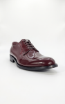 ShuClub London Men’s Premium Burgundy Patent Leather Oxford Shoes – Hand-Made Formal Dress Shoes with Shoe Horn and Shine Sponge Kit