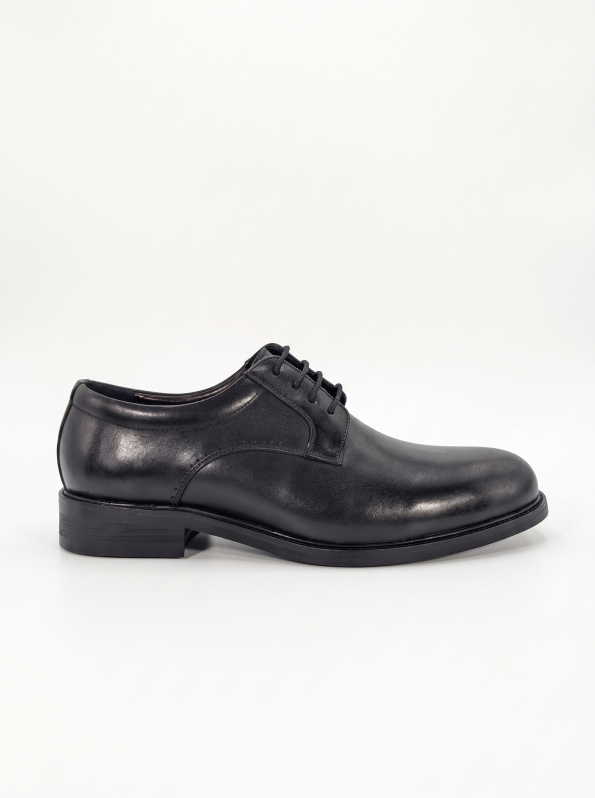 Pair of Shuclub men's black leather formal derby shoes