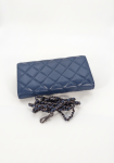 SHUCLUB Luxury Quilted Leather Chain-Strap Crossbody Clutch