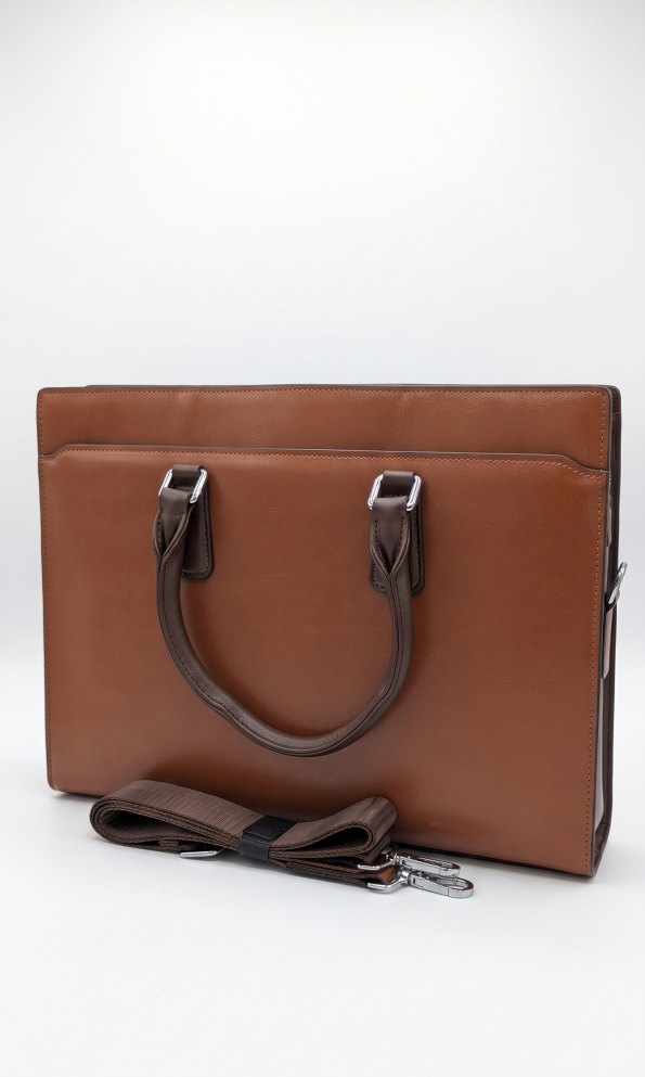BROWN LEATHER LAPTOP BAG
