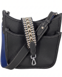 Premium BLACK Leather Crossbody Bag with Reversible and Wide Shoulder Strap