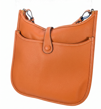 Premium TAN/BROWN Leather Crossbody Bag with Reversible  and  Wide Shoulder Strap
